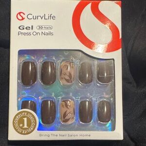 Gel Press On Nails - Brown